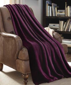 JML Flannel Blanket Sofa Couch Throw Blanket Super Soft,Pet,Travel,Home,Bed,Chair Decor- Purple