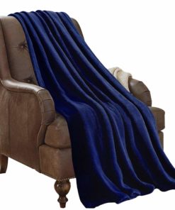 JML Flannel Blanket Sofa Couch Throw Blanket Super Soft,Pet,Travel,Home,Bed,Chair Decor- Navy