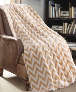 JML Flannel Blanket Sofa Couch Throw Blanket Super Soft,Pet,Travel,Home,Bed,Chair Decor- Chevron Orange