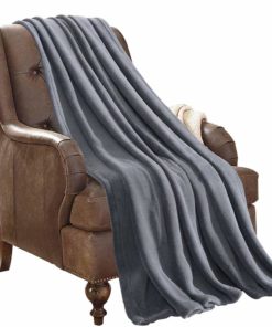 JML Flannel Blanket Sofa Couch Throw Blanket Super Soft,Pet,Travel,Home,Bed,Chair Decor- Grey