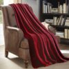 JML Throw Blankets for Couch, Fleece Throw Blanket 2 Pack,Super Soft,Pet,Travel,Home,Bed,Chair Decor- Burgundy, Navy