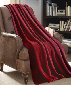 JML Flannel Blanket Sofa Couch Throw Blanket Super Soft,Pet,Travel,Home,Bed,Chair Decor- Burgundy