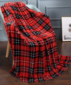 JML Flannel Blanket Sofa Couch Throw Blanket Super Soft,Pet,Travel,Home,Bed,Chair Decor- Red Plaid