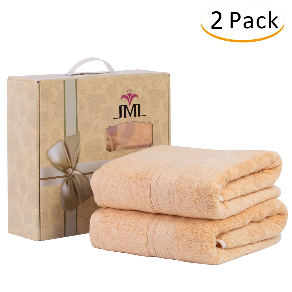 Jml Bamboo Bath Towels 2 Piece Luxury Bath Towel Set for Bathroom(27x55)  Hypoallergenic, Soft and Absorbent, Odor Resistant, Skin Friendly(Grey)