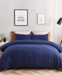 JML Duvet Cover, Ultra Soft 100% Washed Microfiber Bedding Comforter Cover Set, NAVY