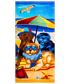 Beach Towel, Quick Dry Towel 28"x58" - 100% Cotton, 300GSM Lightweight, Soft Bath Towel for Pool, Swimming, Travel, Beach Chair (dogs)