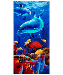 Beach Towel, Quick Dry Towel 28"x58" - 100% Cotton, 300GSM Lightweight, Soft Bath Towel for Pool, Swimming, Travel, Beach Chair (sea world)